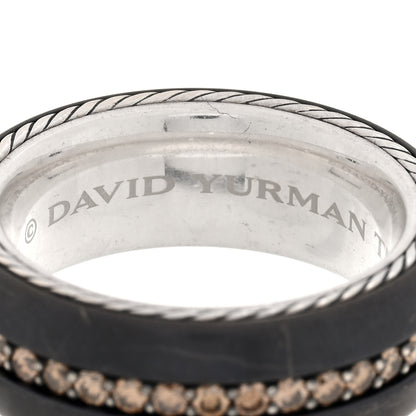 David Yurman Titanium Sterling Silver Diamond Streamline Band Ring 67 12 4 of 6