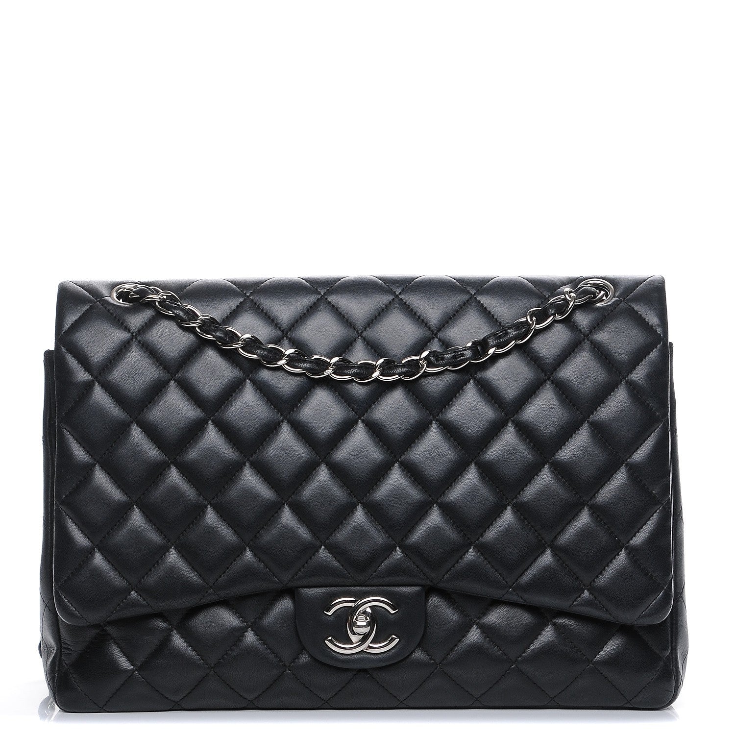 Chanel Lambskin Quilted Maxi Double Flap Black 1 of 8