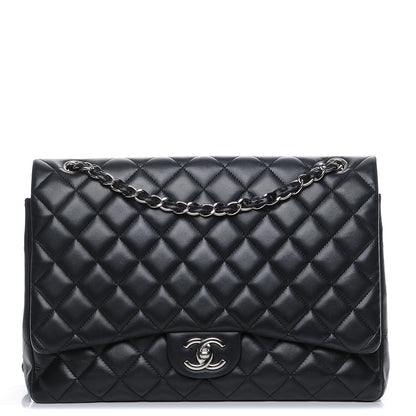 Chanel Lambskin Quilted Maxi Double Flap Black 1 of 8