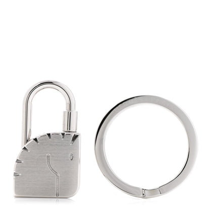 Hermes Palladium Cadenas Horse Key Ring 1 of 5