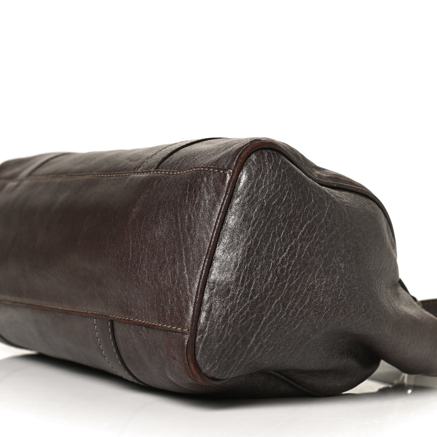 Metallic Calfskin Shoulder Bag Brown