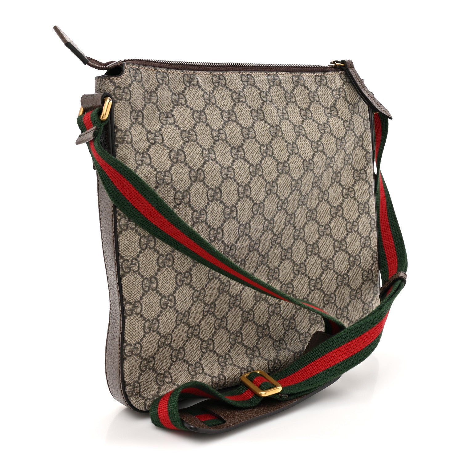 Gucci Soft GG Supreme Monogram Courrier Web Medium Flat Messenger Bag Beige New Acero Multicolor 3 of 11