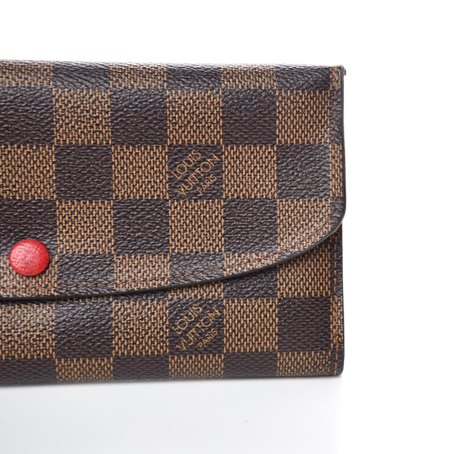 Louis Vuitton Damier Ebene Emilie Wallet Red 9 of 11