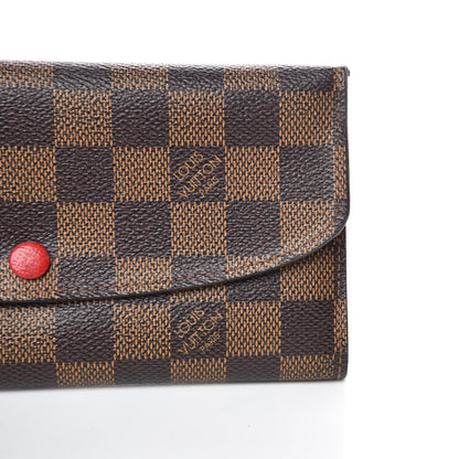Louis Vuitton Damier Ebene Emilie Wallet Red 9 of 11
