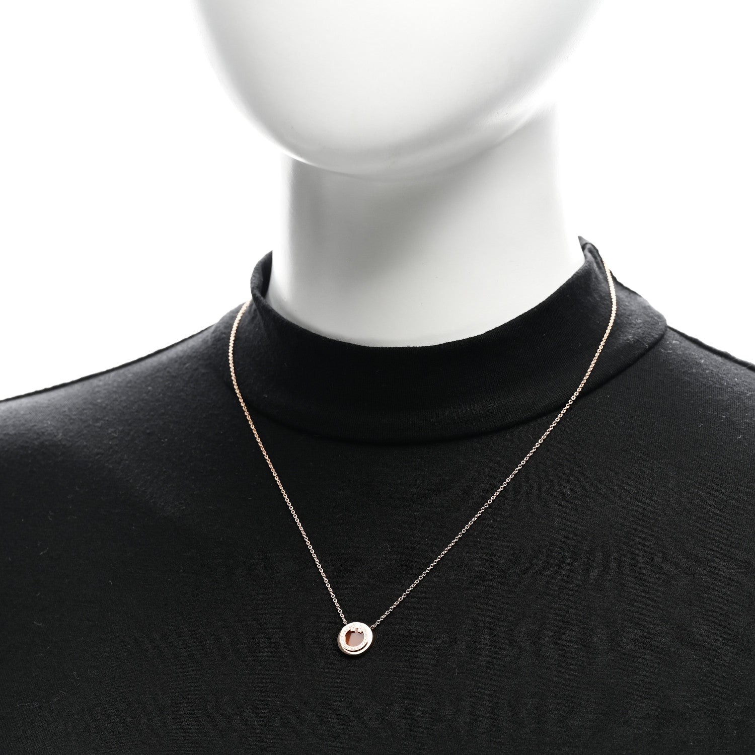Tiffany 18K Rose Gold Diamond Carnelian Small T Circle Pendant Necklace 2 of 6