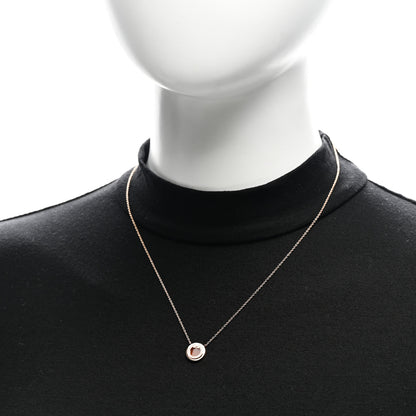Tiffany 18K Rose Gold Diamond Carnelian Small T Circle Pendant Necklace 2 of 6