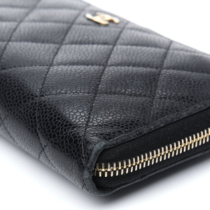 Chanel Caviar Quilted Large Gusset Zip Around Wallet Black 16 of 24