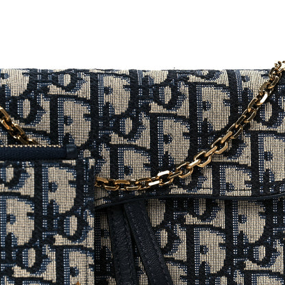 Christian Dior Oblique Saddle Chain Long Wallet Blue 11 of 14