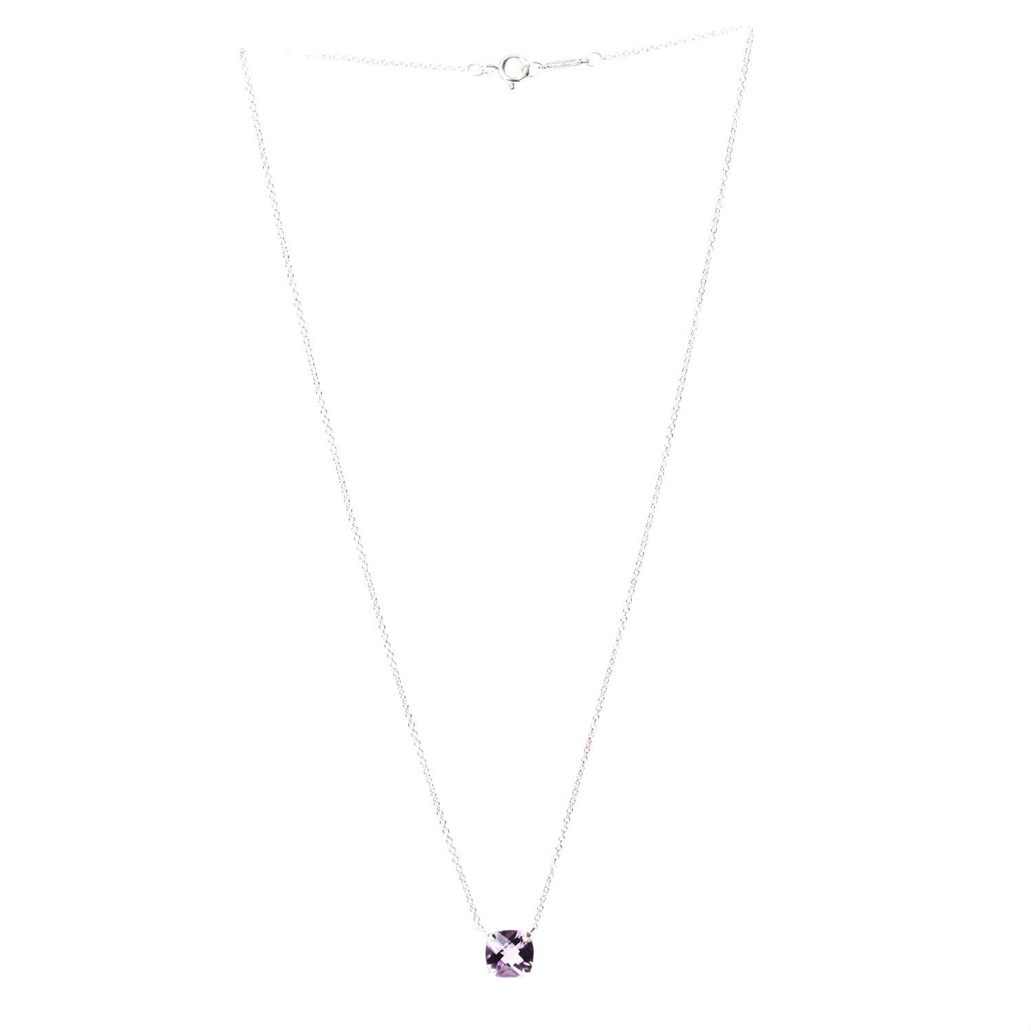 Tiffany Sterling Silver Amethyst Sparklers Pendant Necklace 2 of 5