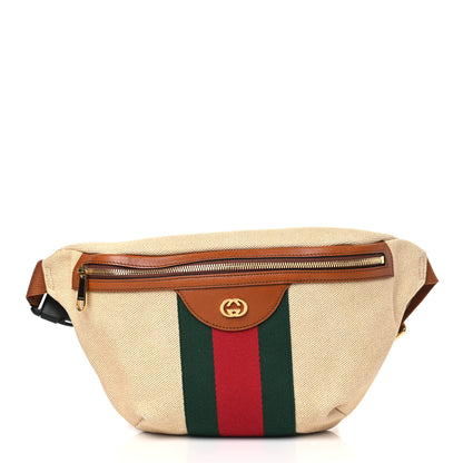 Gucci Vintage Canvas Web Belt Bag Sand Cuir 1 of 9