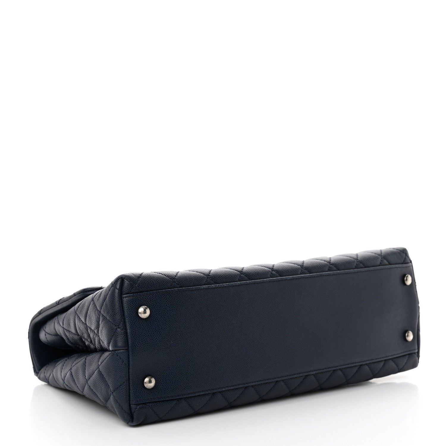 Chanel Caviar Lizard Quilted Medium Coco Handle Flap Navy 4 of 11