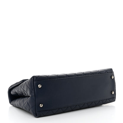Chanel Caviar Lizard Quilted Medium Coco Handle Flap Navy 4 of 11