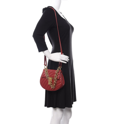 Chloe Calfskin Quilted Mini Drew Bijou Shoulder Bag Dahlia Red 2 of 10