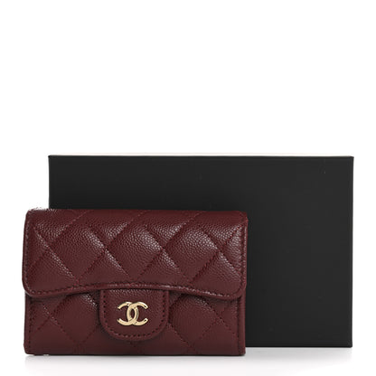 Chanel Caviar Quilted Flap Card Holder Wallet Burgundy 10 of 10