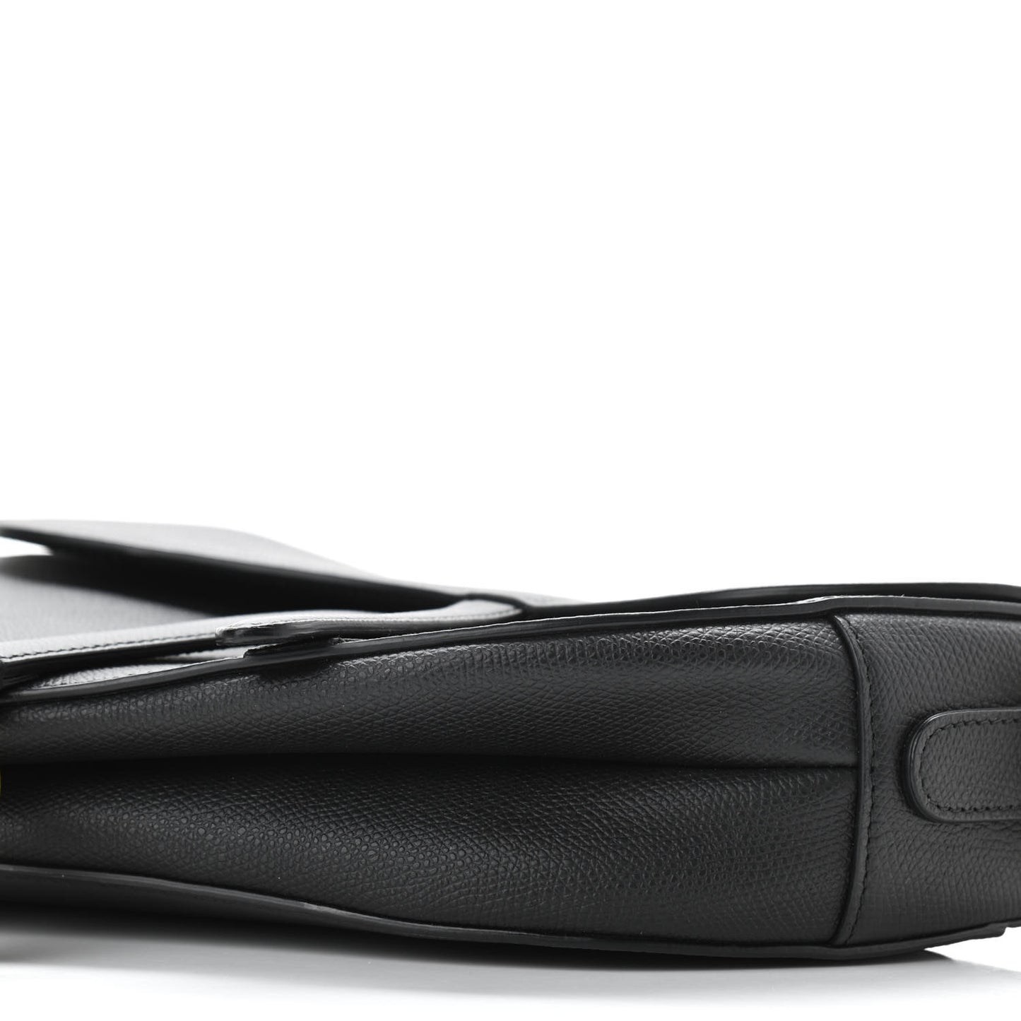 Grained Calfskin Saddle Bag Black