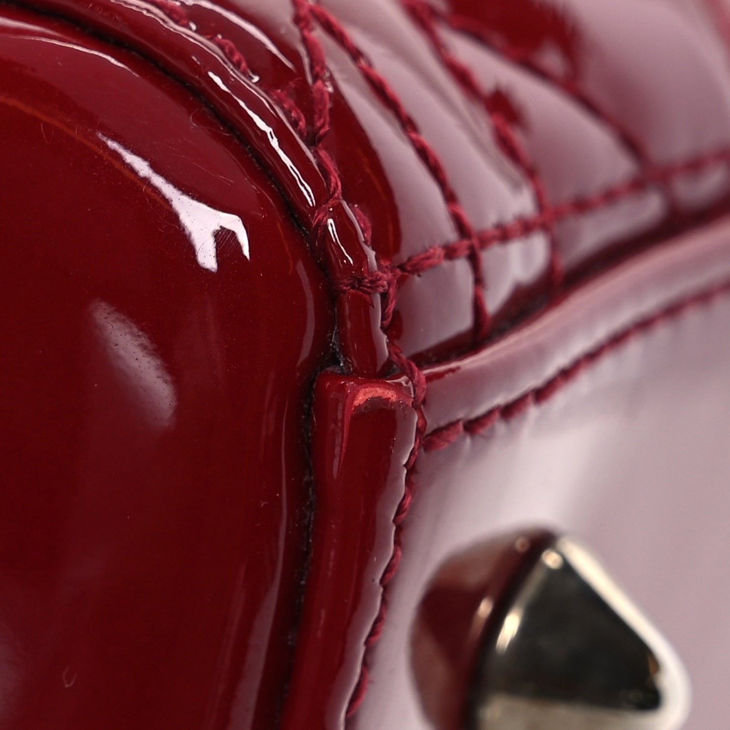 Patent Cannage Medium Lady Dior Red