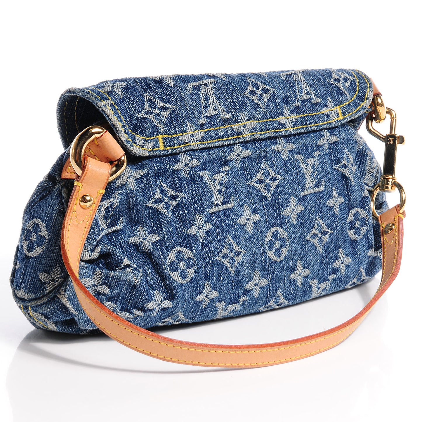 Monogram Denim Mini Pleaty Blue