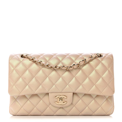 Chanel Iridescent Lambskin Quilted Medium Double Flap Beige 1 of 10