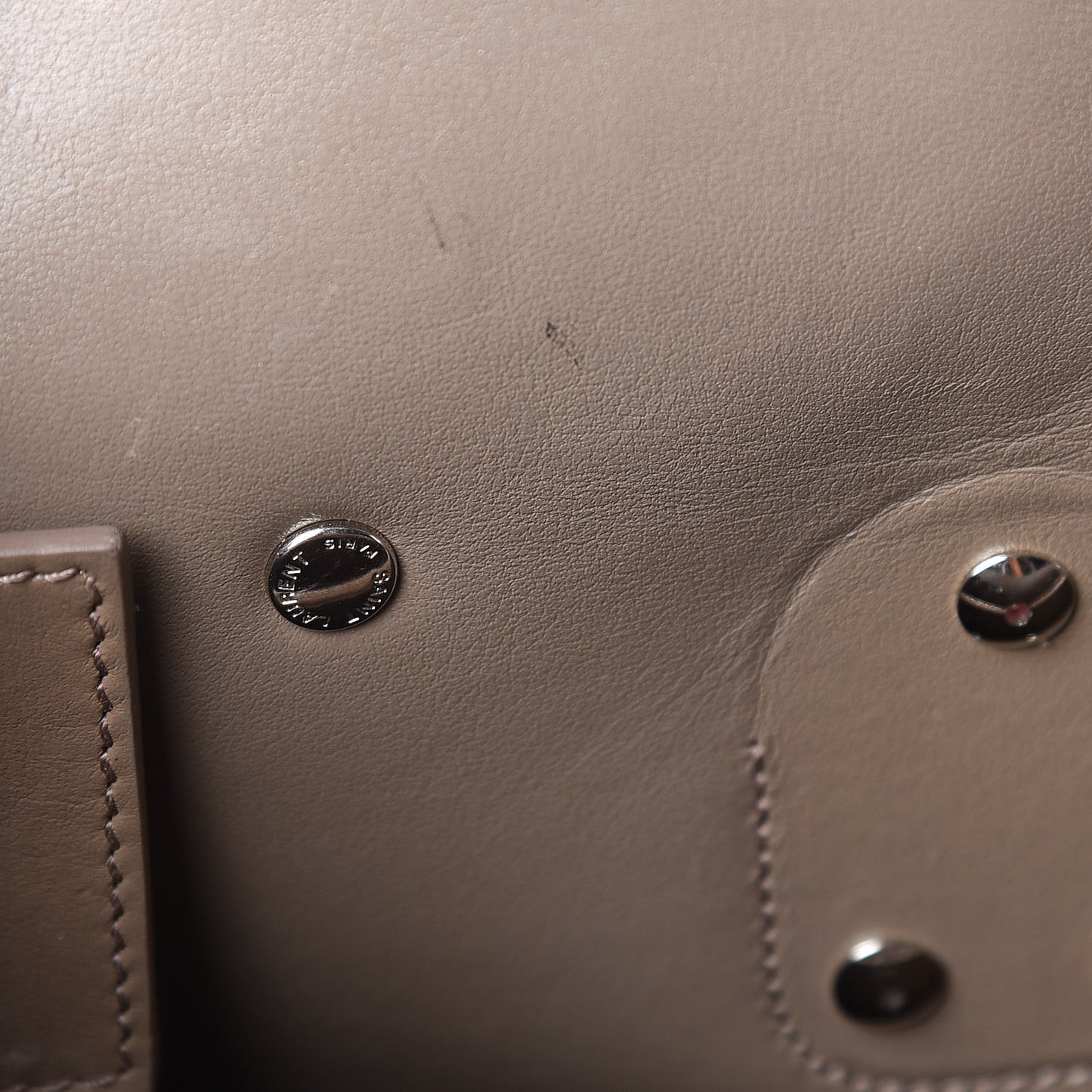 Grained Calfskin Topstitch Small Classic Sac De Jour Taupe