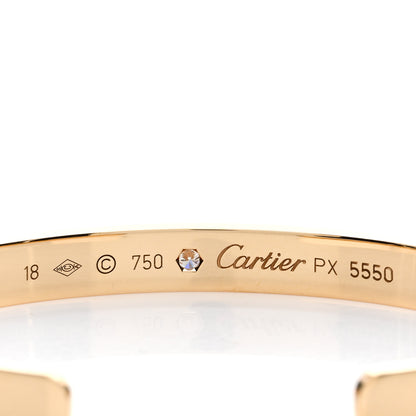 Cartier 18K Yellow Gold 1 Diamond LOVE Cuff Bracelet 18 3 of 3