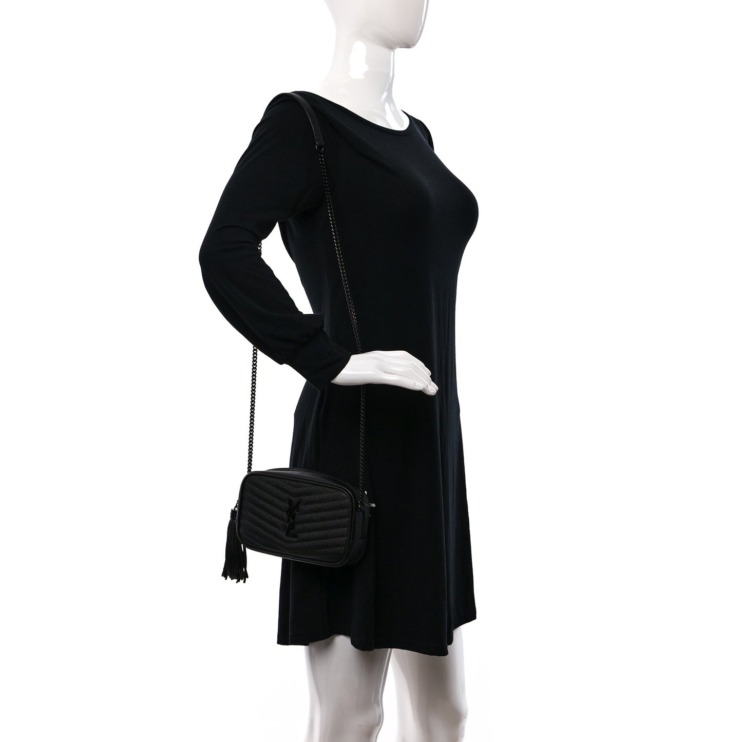 Grain De Poudre Matelasse Monochrome Monogram Mini Lou Camera Bag Black