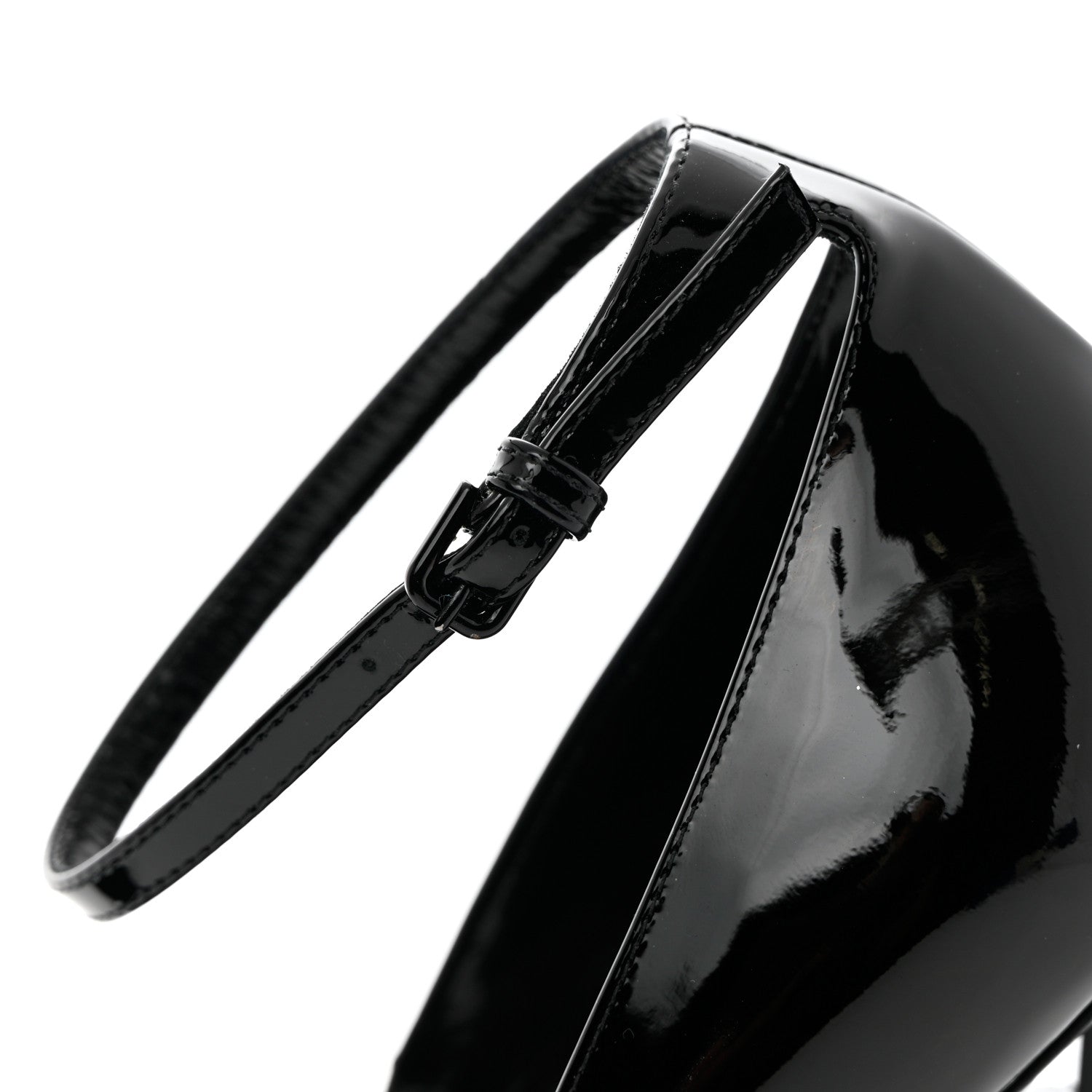Saint Laurent Patent Calfskin Opyum 110 Sandals 37 Black 10 of 10