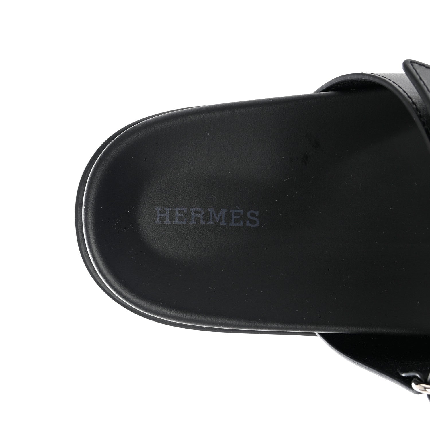 Hermes Calfskin Womens Chypre Sandals 38 Black 7 of 9
