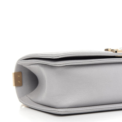 Chanel Caviar Quilted Medium Boy Flap Light Grey 8 of 9