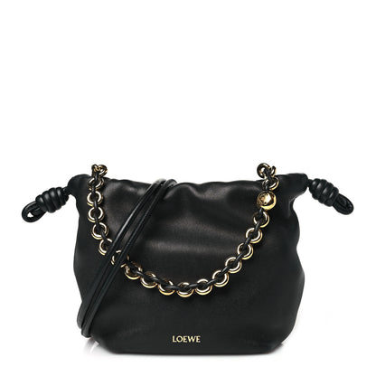 Loewe Mellow Nappa Donut Chain Mini Flamenco Knot Clutch Black 1 of 10