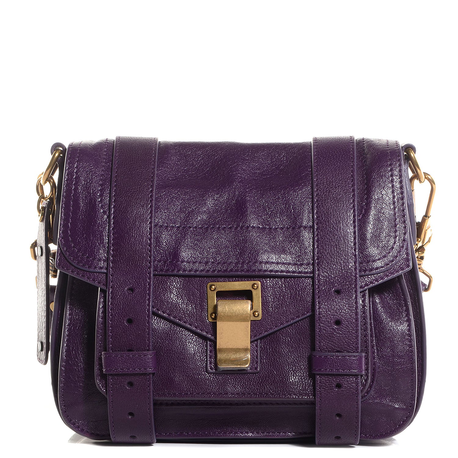 Proenza Schouler Leather PS1 Pouch Messenger Bag Grape Jam 1 of 13