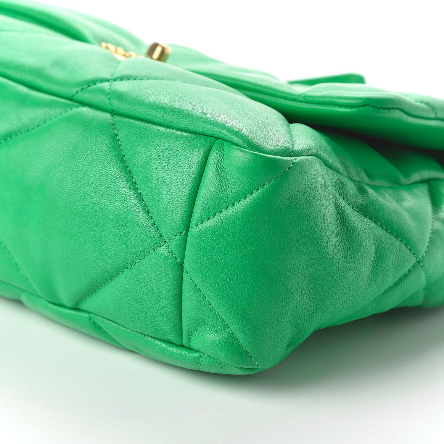Chanel Goatskin Quilted Large 19 Flap Green 6 of 10
