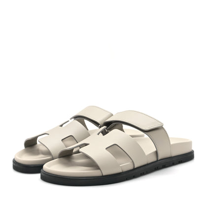 Hermes Calfskin Womens Chypre Sandals 39.5 Beige Esquisse 4 of 10