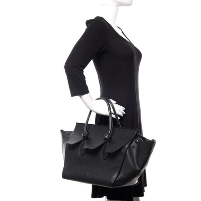 Celine Crisped Calfskin Medium Tie Knot Tote Black 2 of 9