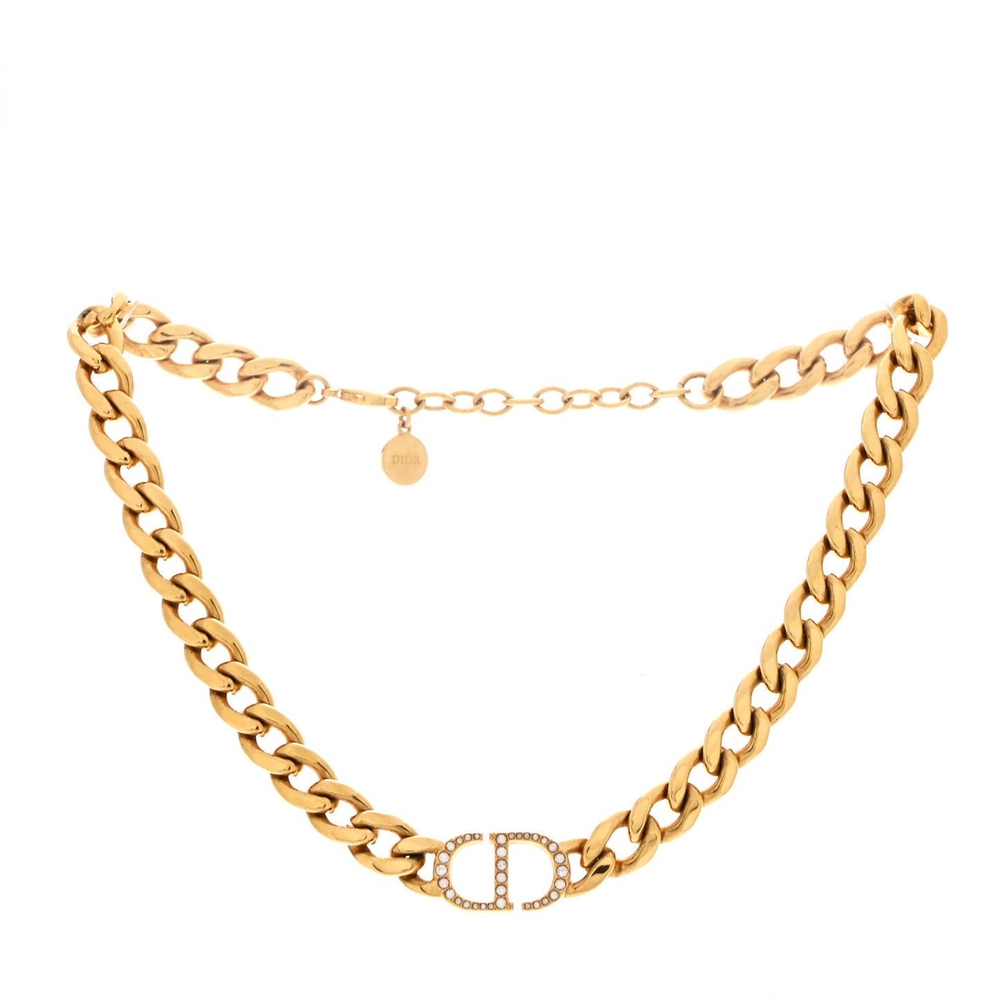 Metal Crystal 30 Montaigne Necklace  Gold