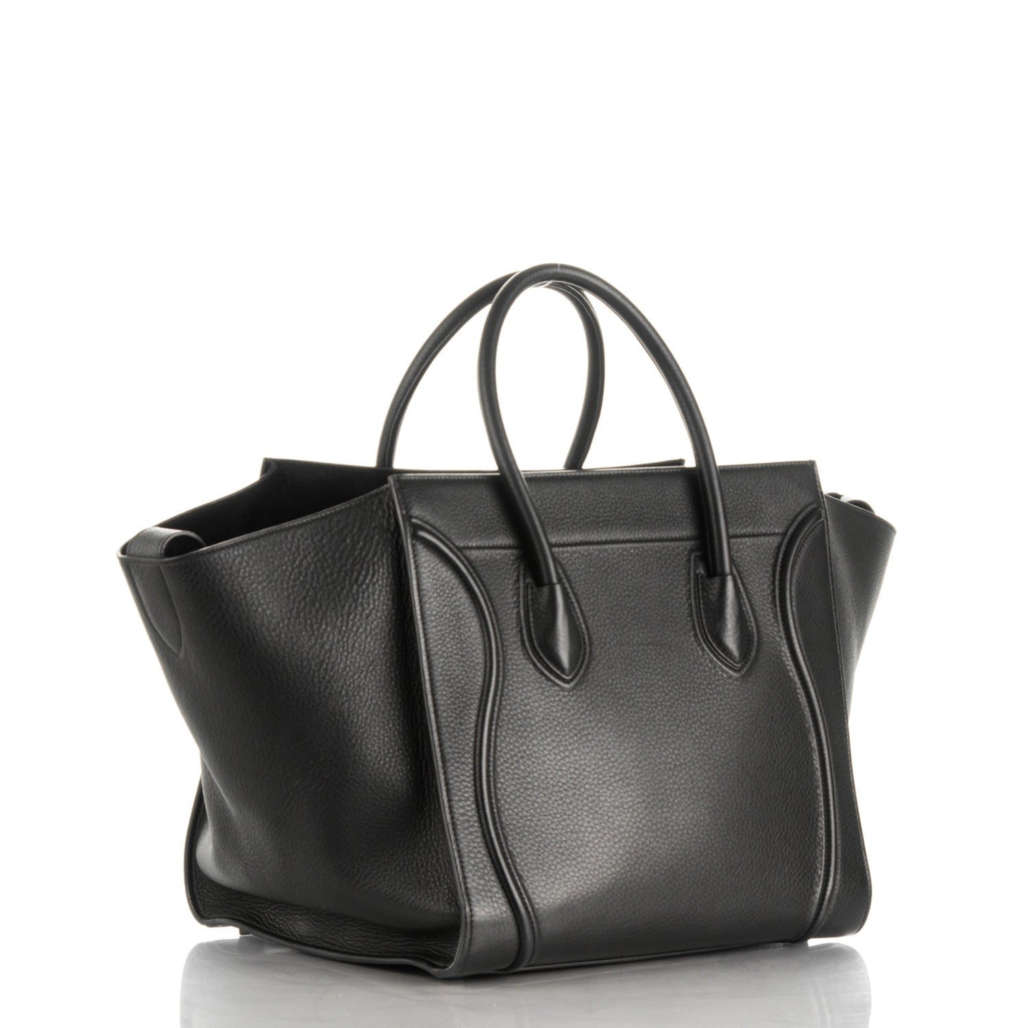 Celine Supple Calfskin Medium Phantom Luggage Black 3 of 7