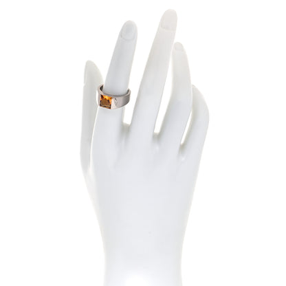 Cartier 18K White Gold Citrine Tank Ring 54 6.75 2 of 5