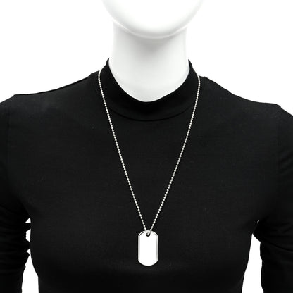 Tiffany Sterling Silver Coin Edge Dog Tag Pendant Necklace 2 of 5
