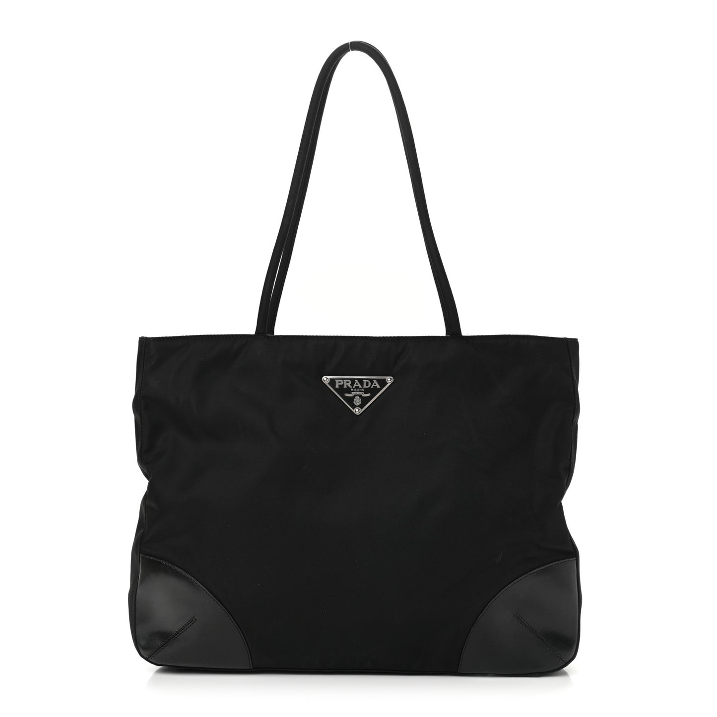 Calfskin Tessuto Nylon Easy Shoulder Bag Black