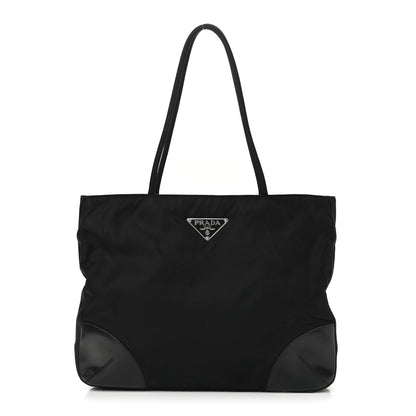 Prada Calfskin Tessuto Nylon Easy Shoulder Bag Black 2 of 13