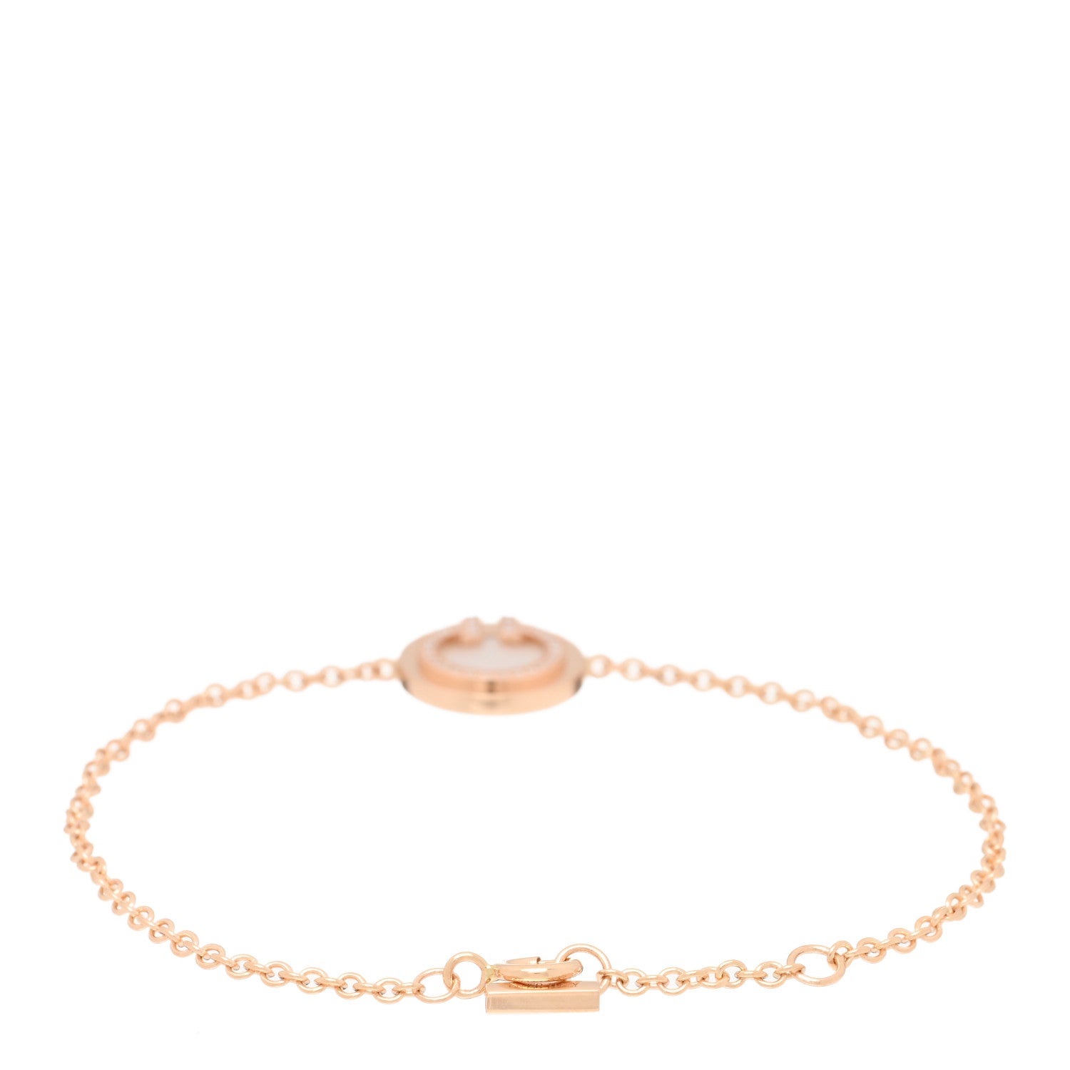Tiffany 18K Rose Gold Diamond Mother of Pearl T Circle Bracelet 2 of 3