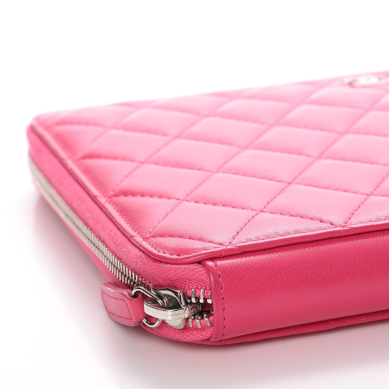 Chanel Lambskin Quilted Travel Case Pink 5 of 10