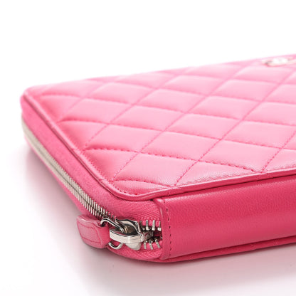 Chanel Lambskin Quilted Travel Case Pink 5 of 10