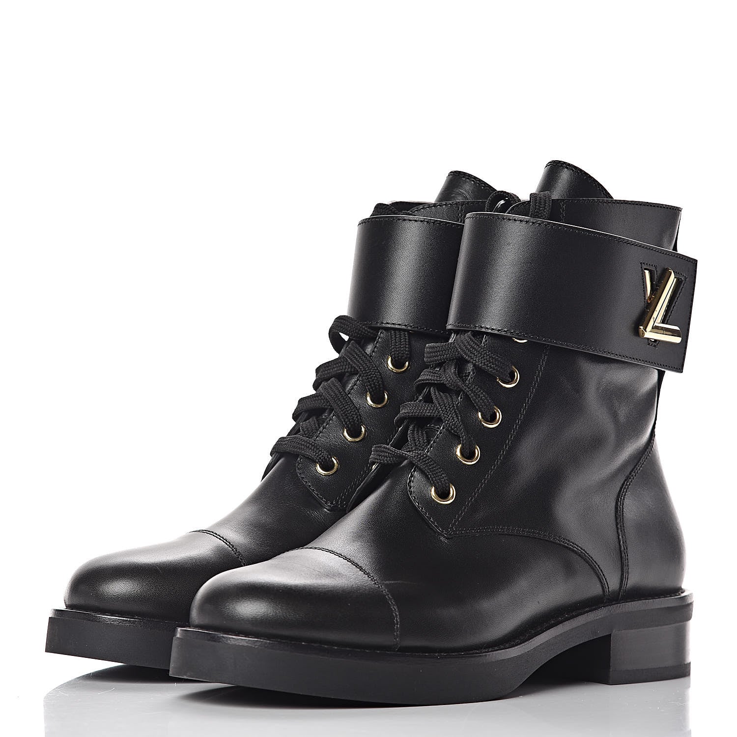 Louis Vuitton Calfskin Wonderland Ranger Boots 36 Black 3 of 10