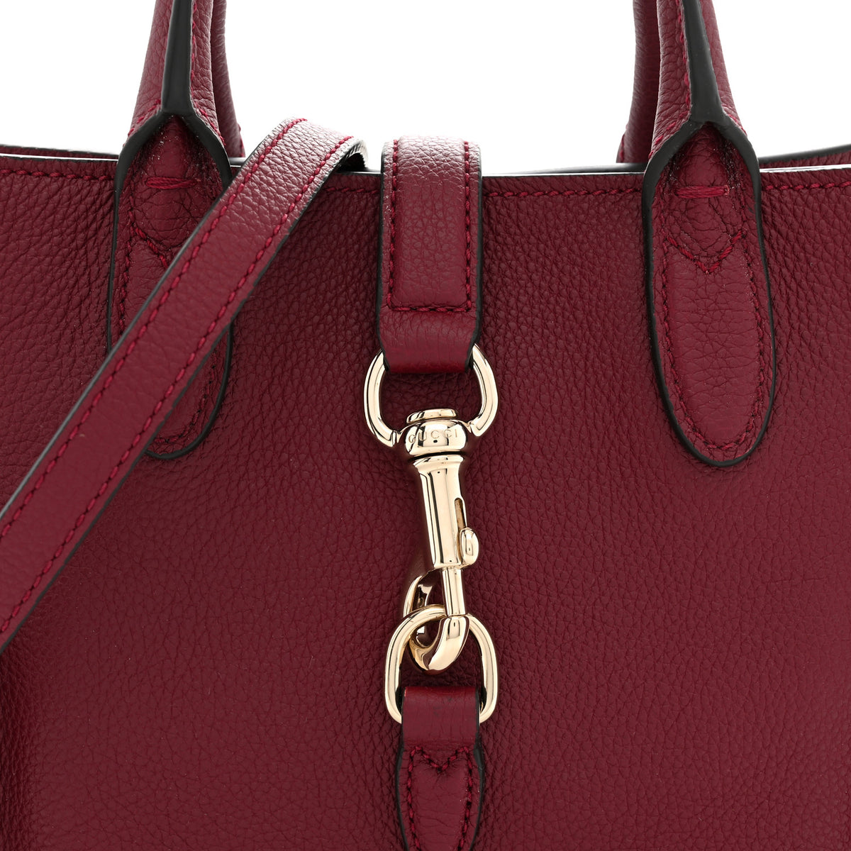 Gucci Pebbled Calfskin Small Jackie Tote Ancora Red 8 of 11