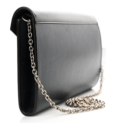 Celine Smooth Calfskin Tri-Color Clutch on a Chain Black 3 of 12