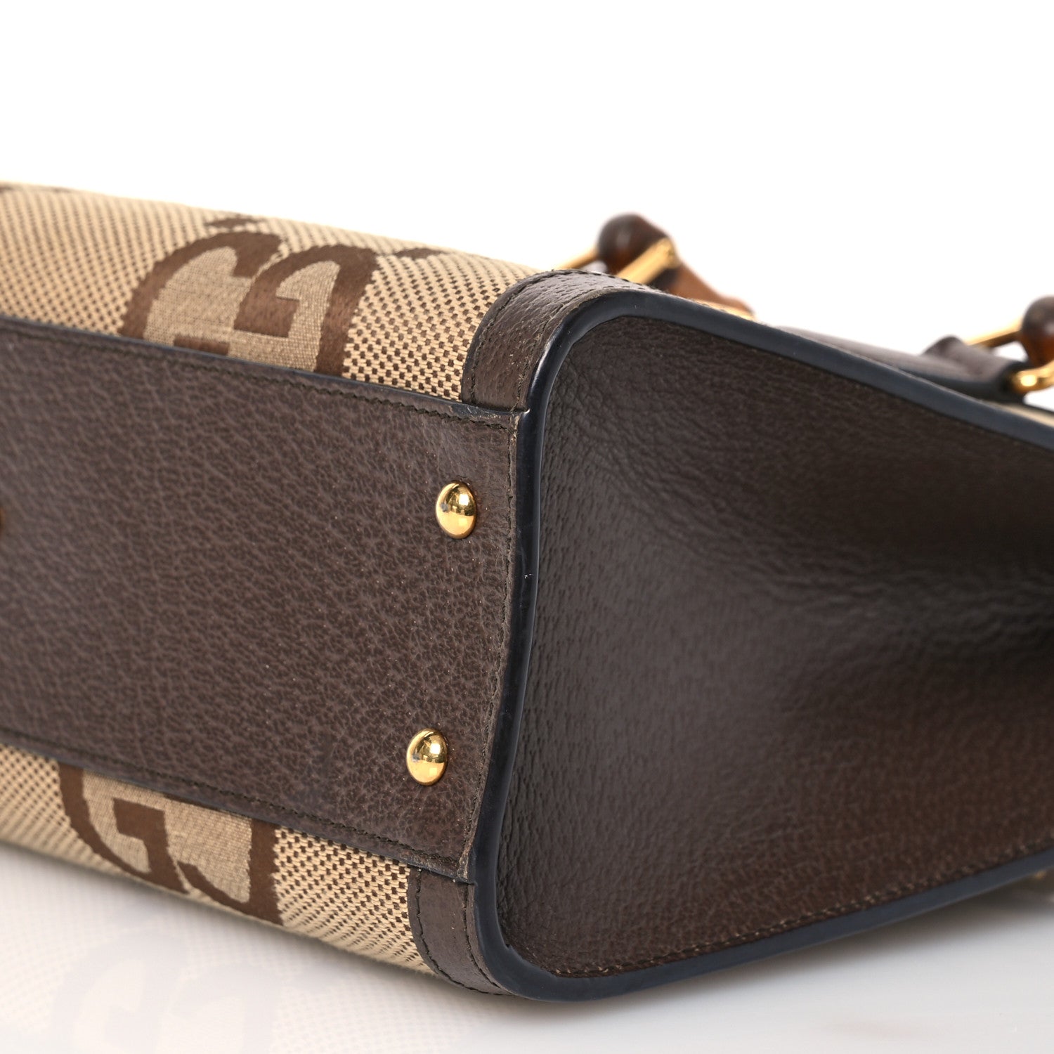 Gucci Monogram Jumbo GG Textured Dollar Calfskin Small Diana Tote