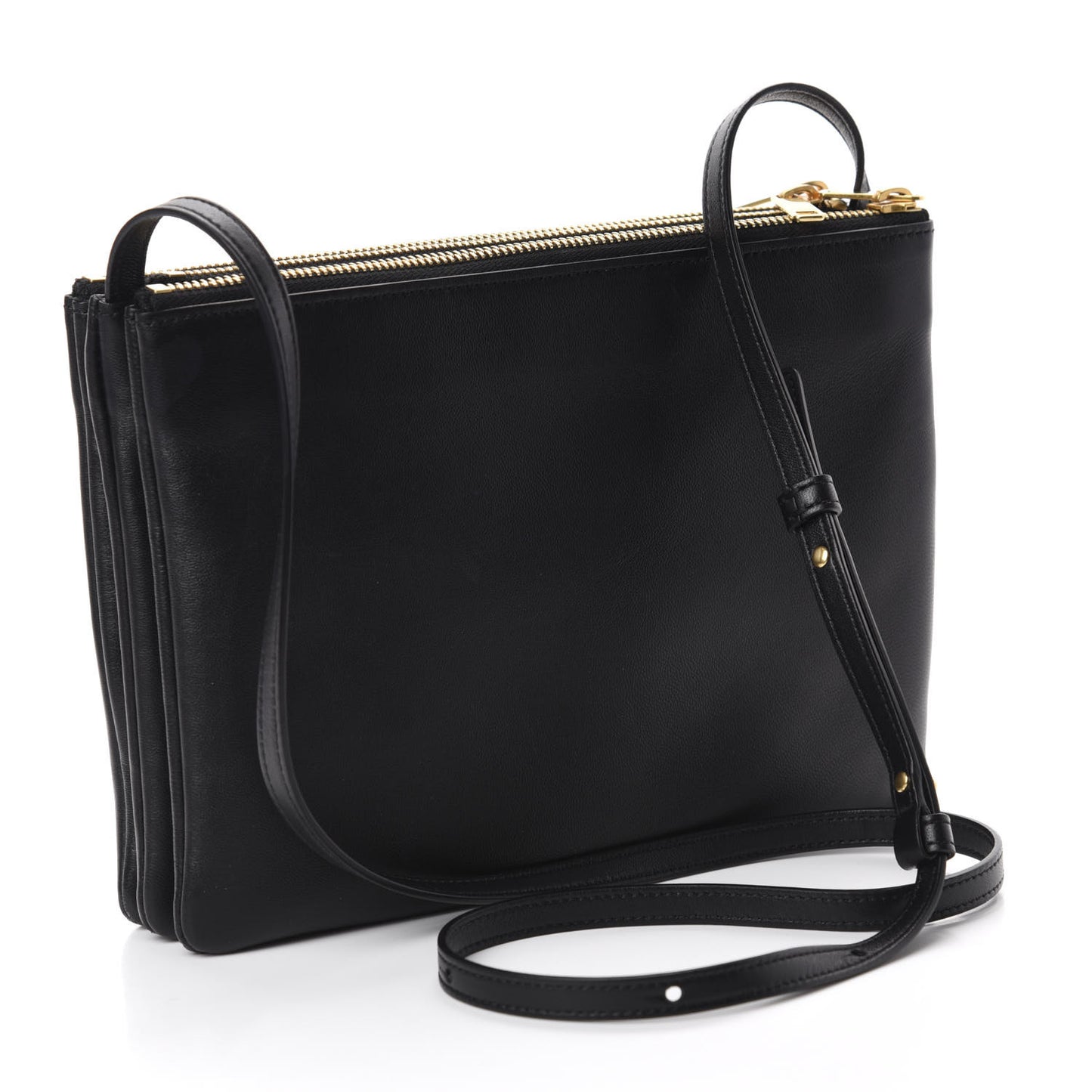 Lambskin Large Trio Crossbody Bag Black
