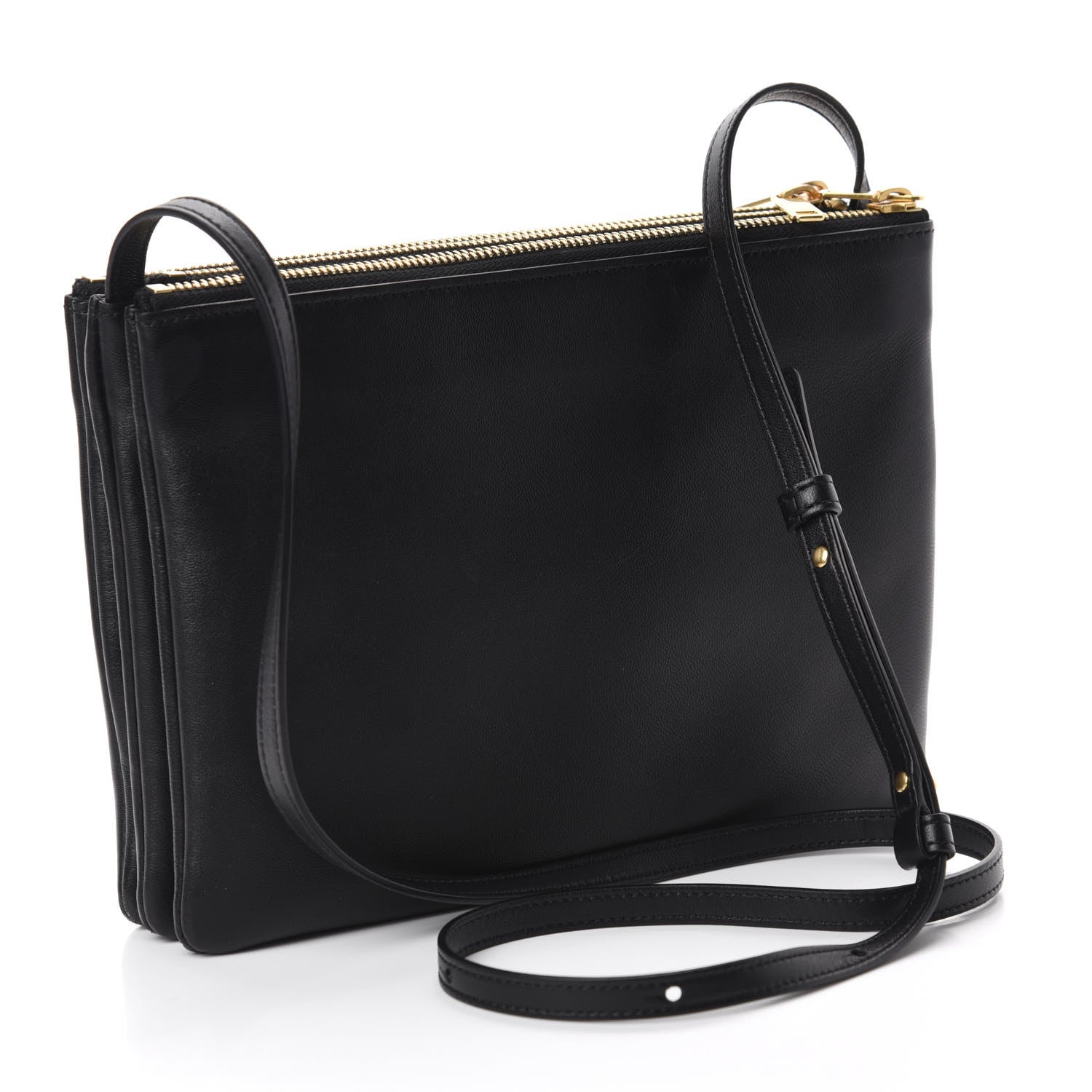Celine Lambskin Large Trio Crossbody Bag Black 3 of 9