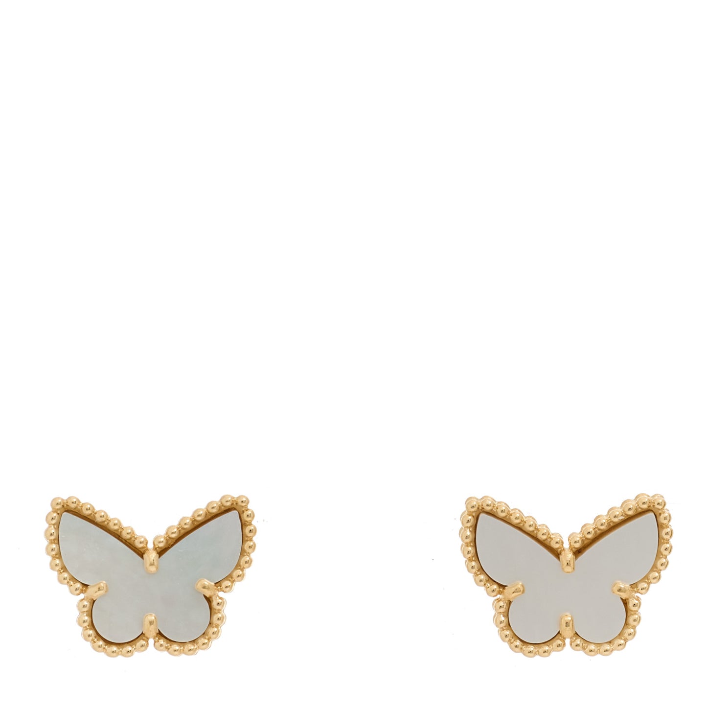 18K Yellow Gold Mother of Pearl Sweet Alhambra Butterfly Earrings