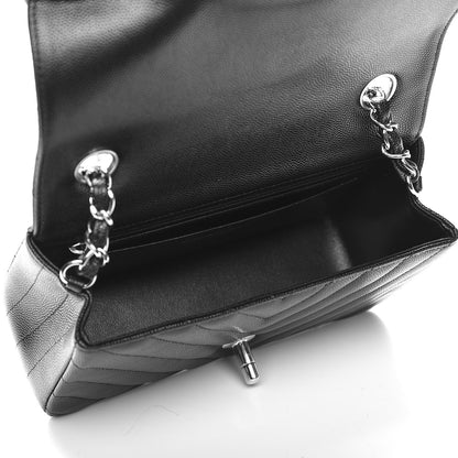 Chanel Caviar Chevron Quilted Mini Rectangular Flap Black 5 of 8
